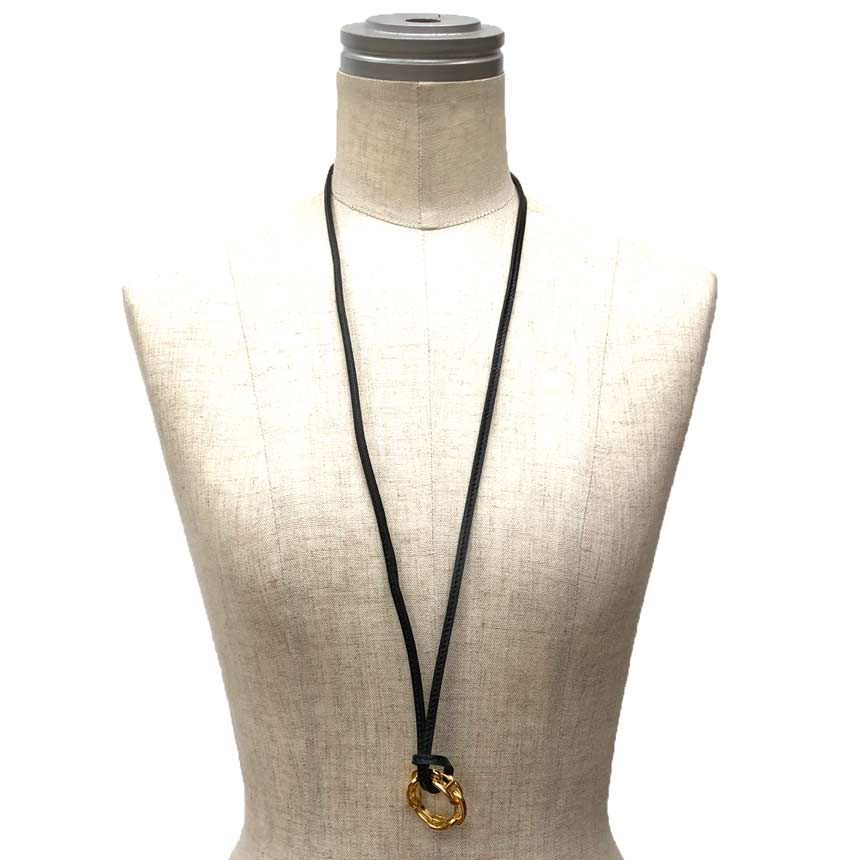 エルメス レザー ネックレス ラニエール ブラック 黒 革紐 【公式通販】