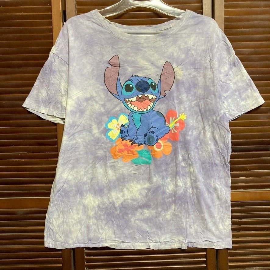 キャラ Tシャツ スティッチ ディズニー Disney アニメ 紫 S(日本サイズ 