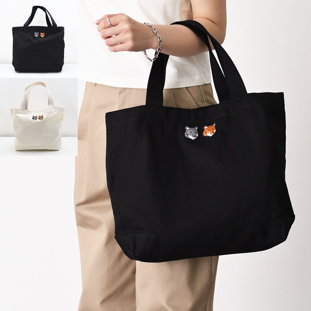 MAISON KITSUNE メゾン キツネ トートバッグ ダブル ボールド
