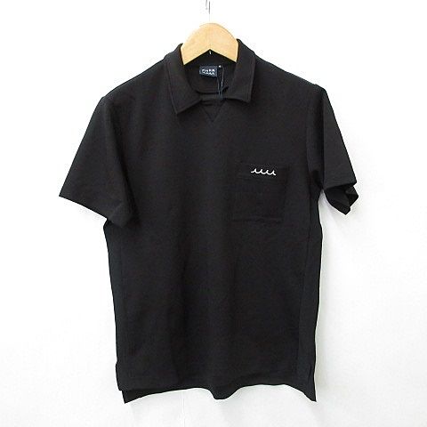 美品　MUTA MARINE 半袖　シャツ　ブラック ムータ muta MARINE マリン ゴルフ スポーツウエア シャツ 半袖 黒