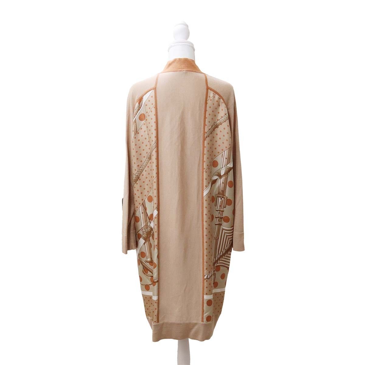 HERMES エルメス ツイルレーヌ ロングカーディガン Clic Clac a Pois