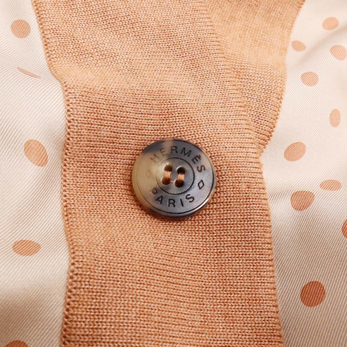 HERMES エルメス ツイルレーヌ ロングカーディガン Clic Clac a Pois 