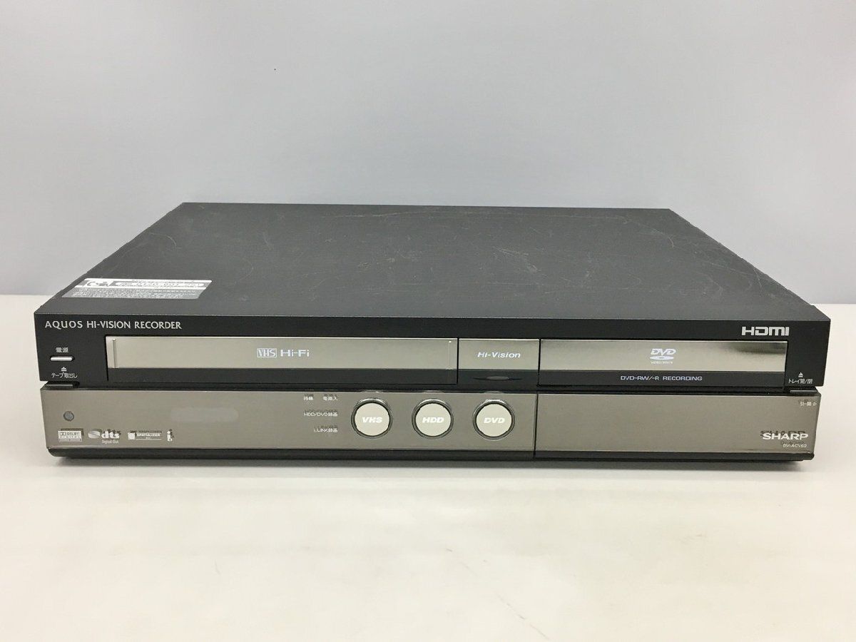 ビデオ一体型DVDレコーダー DV-ACV52 ブラック 250GB シャープ AQUOSハイビジョンレコーダー 2007年製 VHS ダビング機能付き 2509LT176