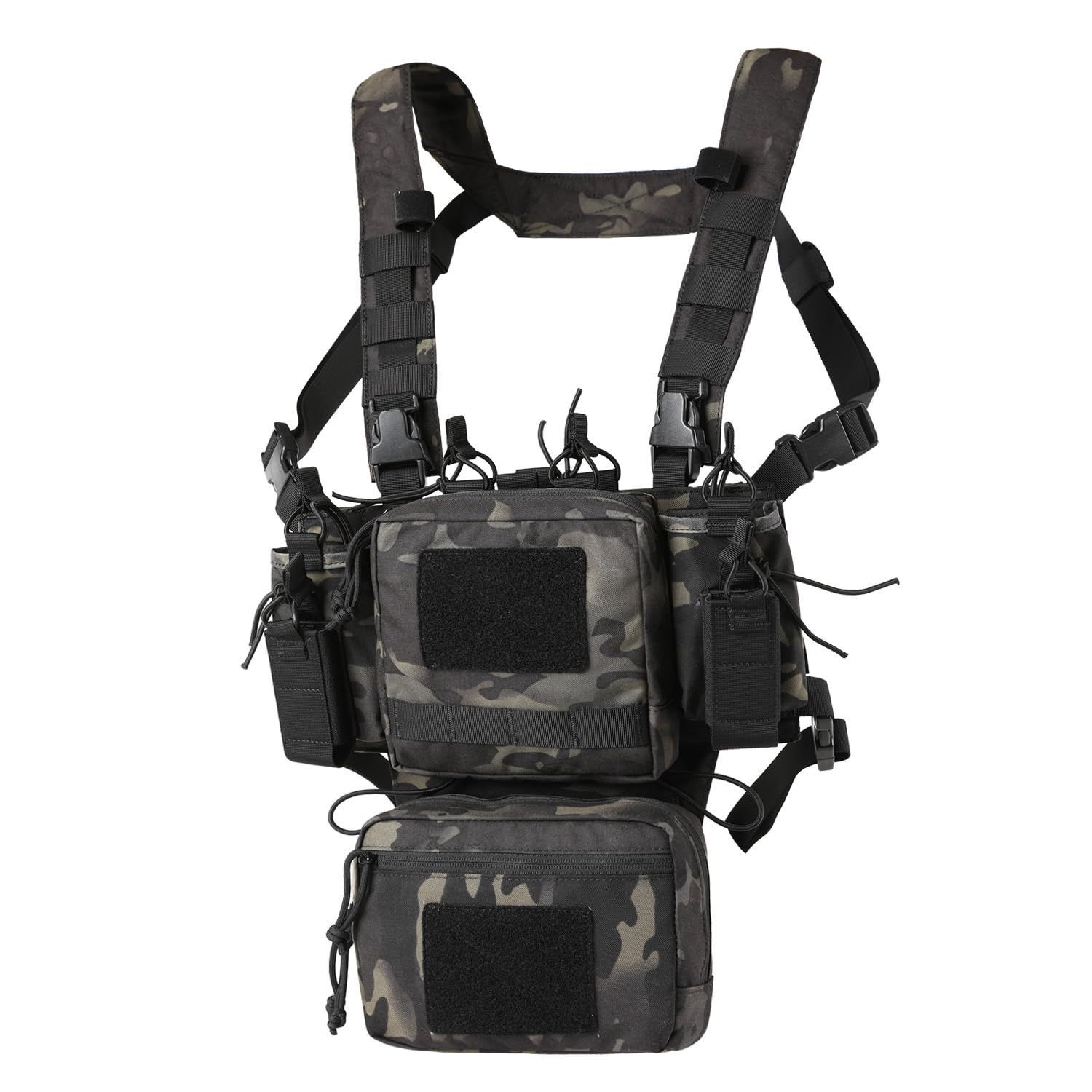 【特価商品】[VOTAGOO GEAR] 戦闘チェストリグタクティカルチェストバッグ 9mmマガジンポーチ付き 多機能収納5.56/7.62ポーチ 軽量 サバゲー ペイントボール