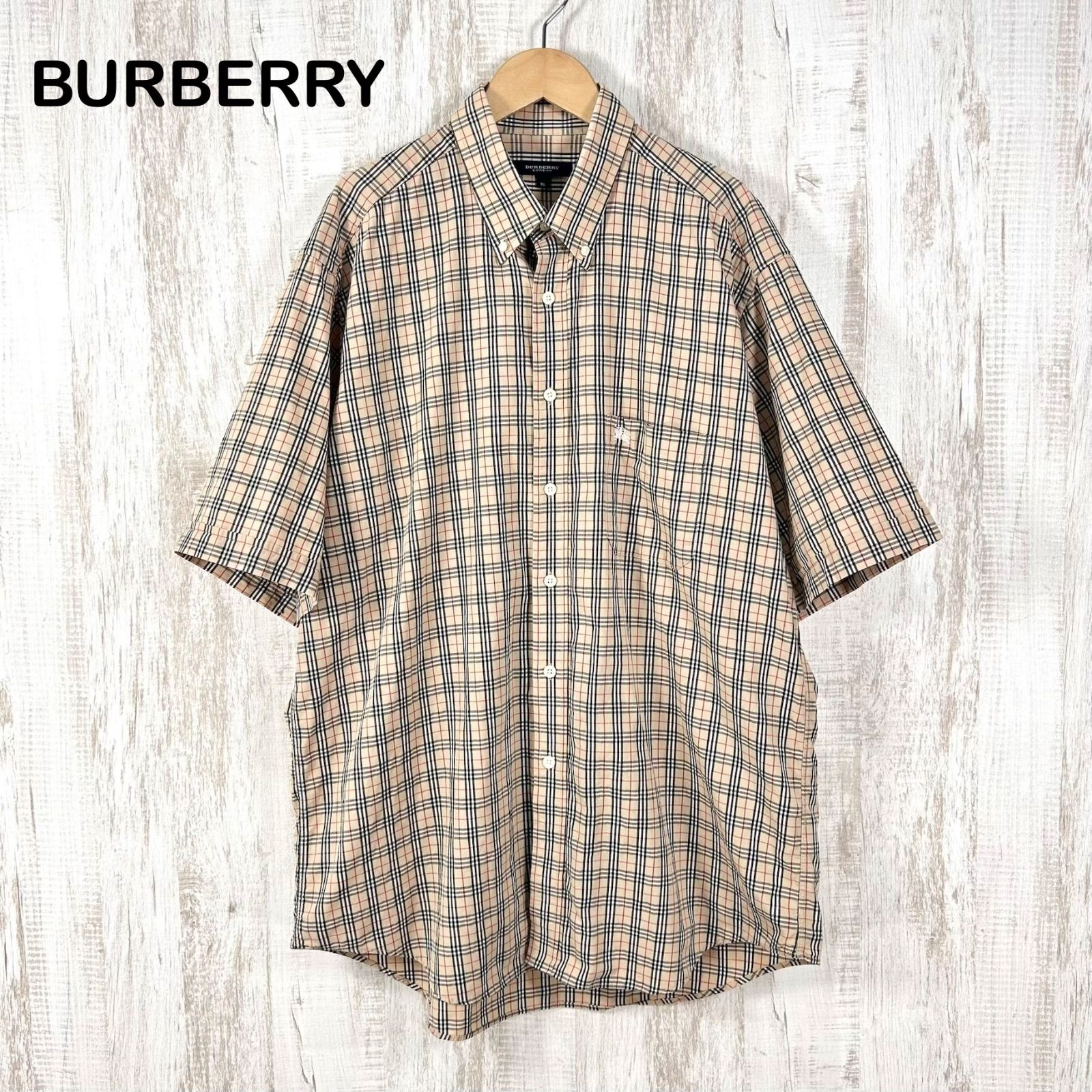半袖シャツ 美品 BURBERRY LONDON バーバリーロンドン ホースロゴ刺繡 