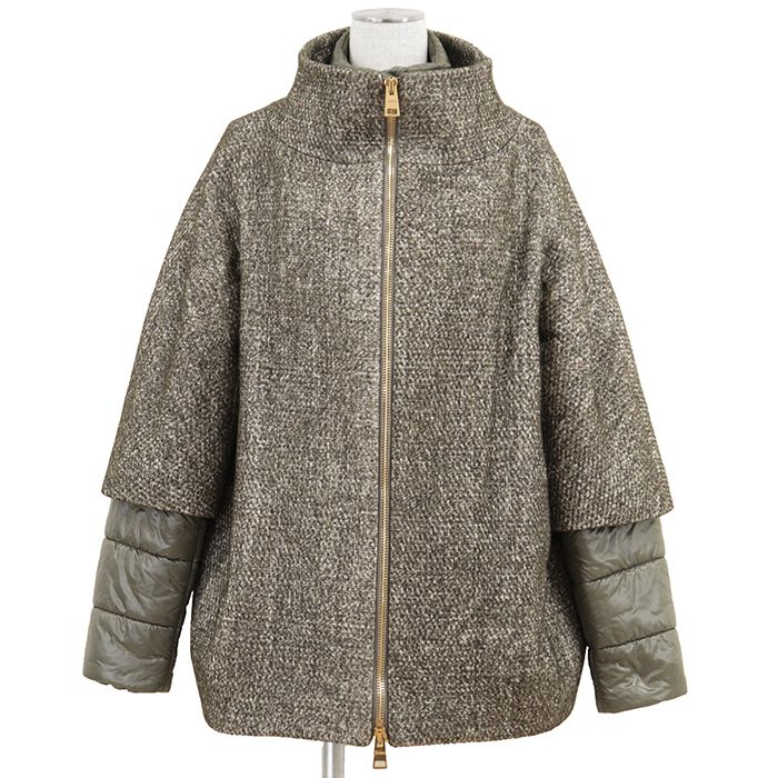 【HERNO】ウール×ダウンジャケット レイヤードコート SALE【極美品】Herno ヘルノ ダウンコート サイズ 44 レディース