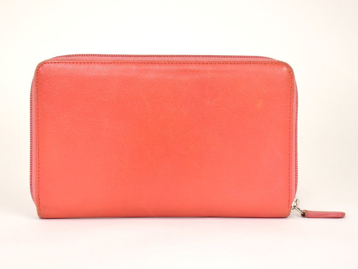 シャネル CHANEL 長財布 オレンジ系 ラウンドファスナー カメリア オーガナイザー → 2602LA012 シャネル CHANEL 長財布 オレンジ系 ラウンドファスナー カメリア