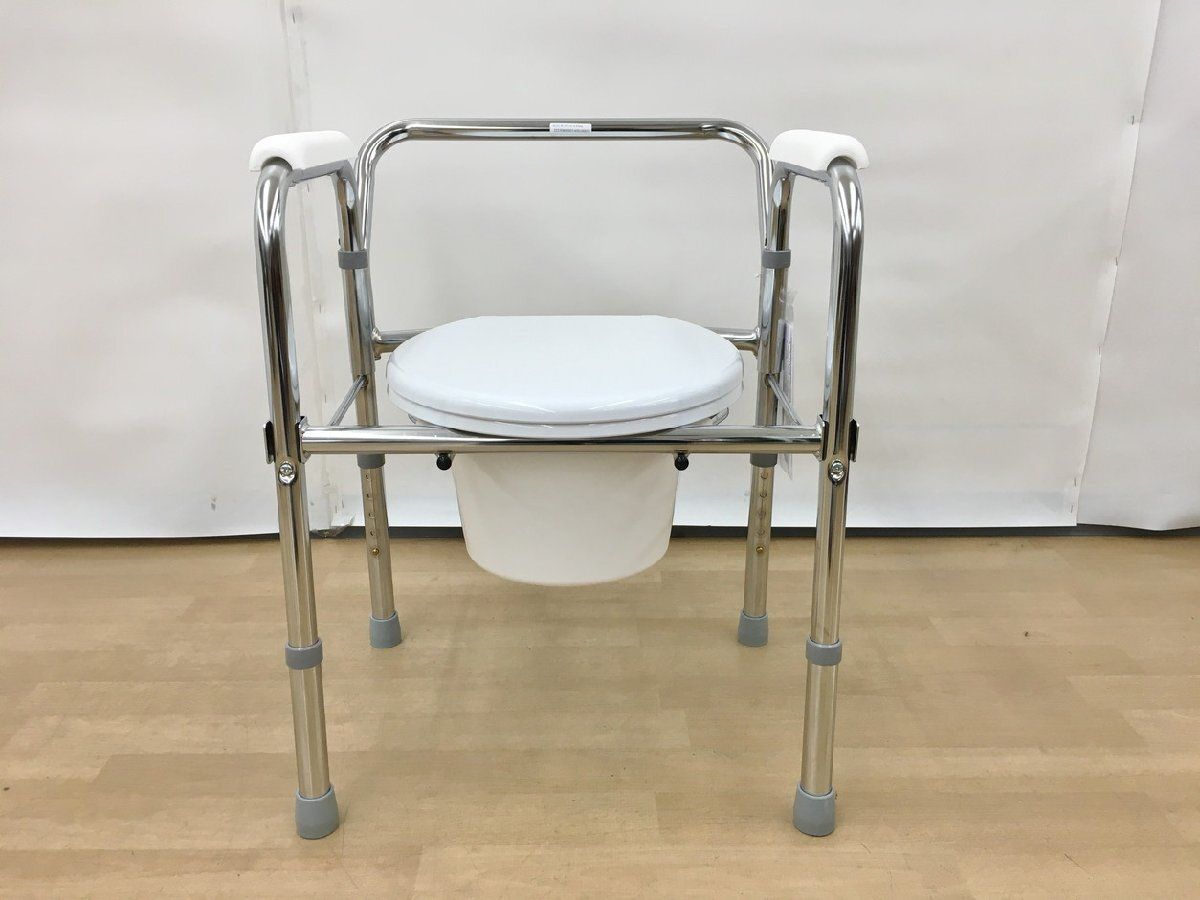 日進医療器 ポータブルトイレ 折りたたみ式トイレチェア TY524 スチール製 簡易型トイレ 介護用品 未使用 2602LR229 日進医療器 ポータブルトイレ 折りたたみ式トイレチェア TY524