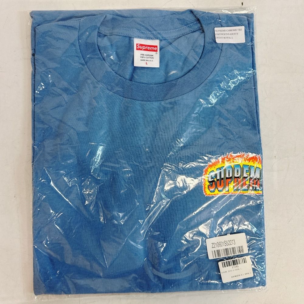シュプリーム Supreme 21SS Chrome Logo Tee ライトブルー Lサイズ 