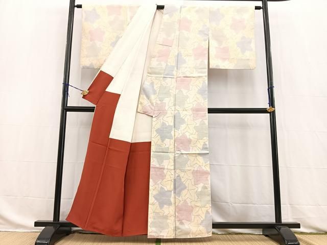 平和屋着物●本場大島紬　楓文　証紙付き　正絹　逸品　未使用　CABD9202gh 平和屋着物○本場大島紬 9マルキ 泥染め 菱花文 久野織物謹製 証紙付き
