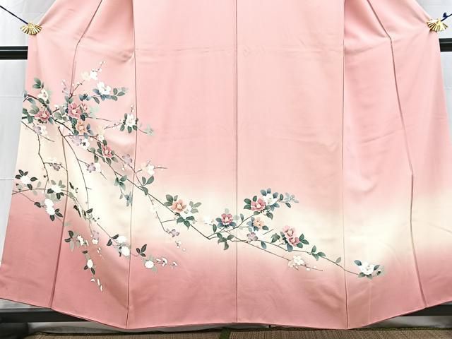 平和屋着物□訪問着 友禅 枝花文 暈し染め 正絹 逸品 BAAW8233yc