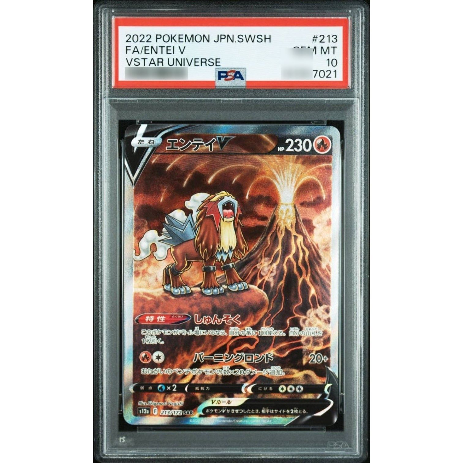 【日本トレカ当選✨】PSA10 エンテイV SAR 完全未開封・未開封品✨ エンテイV SAR S12a VSTARユニバース 213/172 PSA10 - メルカリ