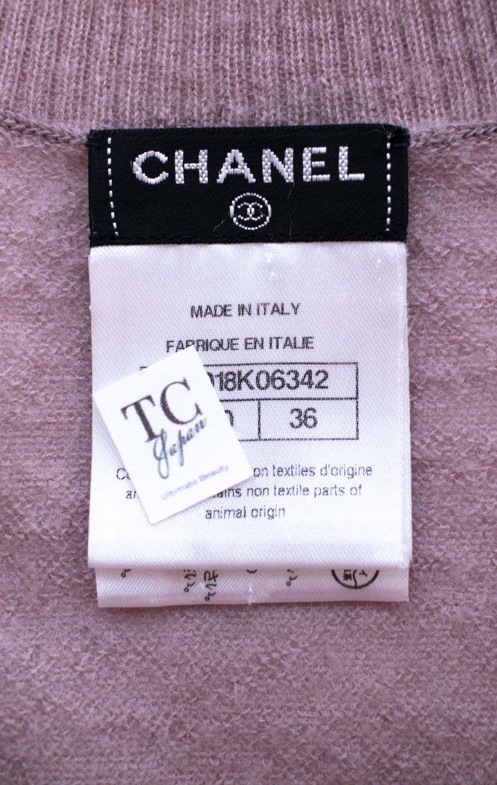 シャネル カーディガン CHANEL ピンク パール CC ココボタン モヘア