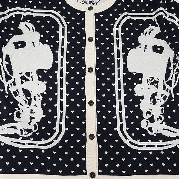 HERMES エルメス 18AW Brides de Gala Love カシミヤシルクカーディガン  ネイビー ホワイト 44 HERMES エルメス 18AW Brides de Gala Love カシミヤシルク