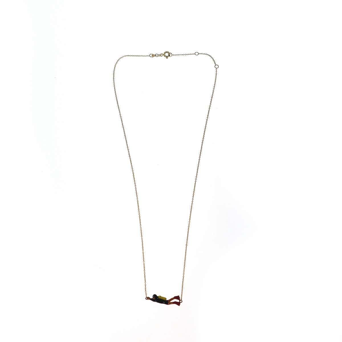 ALIITA アリータ 9K イエローゴールド ダイバーデザインネックレス 