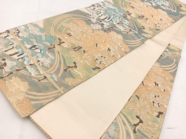 平和屋着物◎六通柄袋帯　唐織　浜松文　金銀糸　正絹　逸品　AABI0963yx 平和屋着物◎六通柄袋帯 唐織 浜松文 金銀糸 正絹 逸品 AABI0963yx