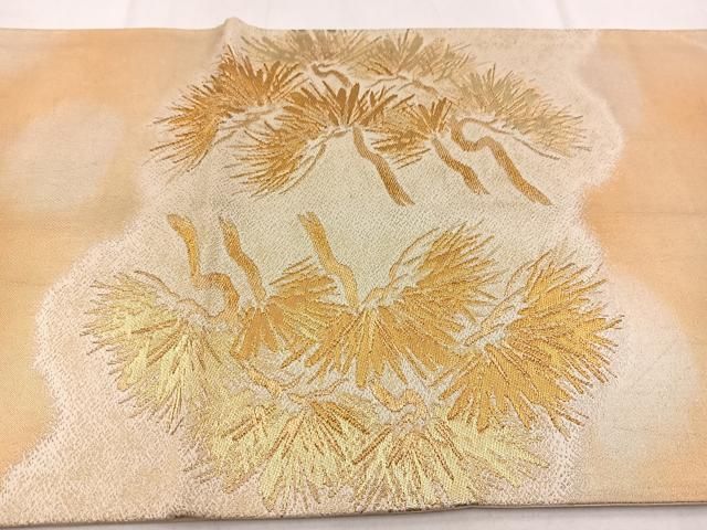 平和屋着物●太鼓柄袋帯　本泥染　市松花文　金銀糸　正絹　逸品　未使用　DABA1769ps 平和屋着物＊夏物 絽綴れ 太鼓柄袋帯 草花文 金銀糸 正絹 逸品
