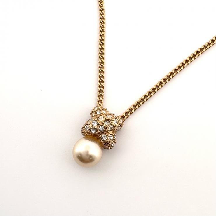 難あり クリスチャンディオール Christian Dior ネックレス パール 