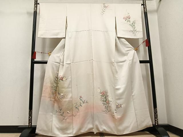 平和屋着物○訪問着 友禅 花鳥文 暈し染め 金彩 正絹 逸品 AABH5273ph