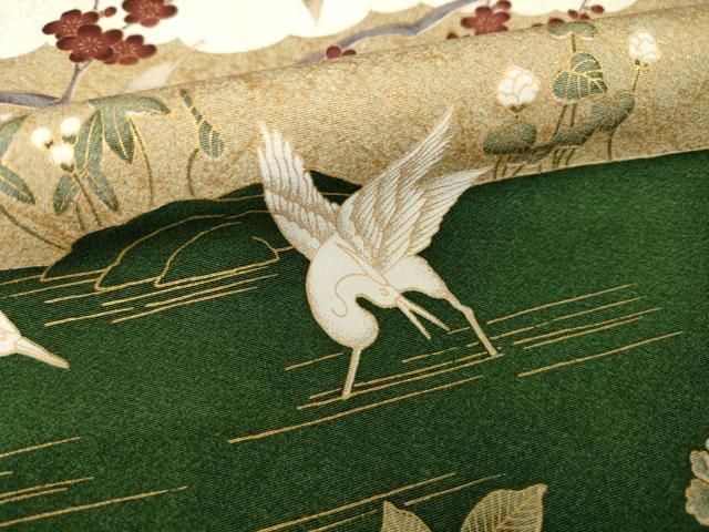 平和屋着物●豪華黒留袖　作家物　花蝶文　金彩　正絹　逸品　AABH7020ck 平和屋着物○豪華黒留袖 作家物 花蝶文 金彩 正絹 逸品 AABH7020ck