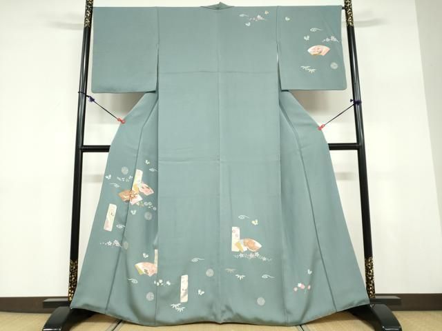 平和屋着物●訪問着　地紙花蝶文　金彩　ますいわ屋扱い　正絹　逸品　DABD9361ud 平和屋着物○訪問着 地紙花蝶文 金彩 ますいわ屋扱い 正絹 逸品