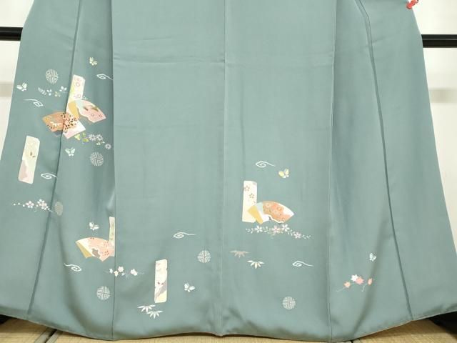 平和屋着物●訪問着　地紙花蝶文　金彩　ますいわ屋扱い　正絹　逸品　DABD9361ud 平和屋着物○訪問着 地紙花蝶文 金彩 ますいわ屋扱い 正絹 逸品