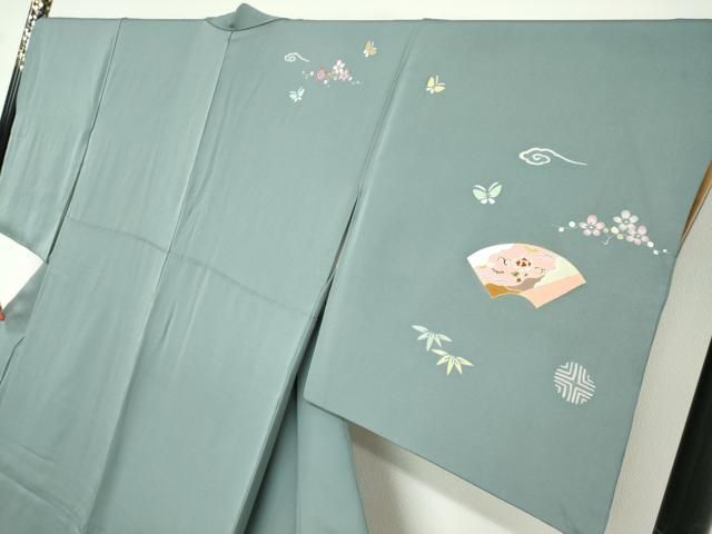 平和屋着物○訪問着 地紙花蝶文 金彩 ますいわ屋扱い 正絹 逸品
