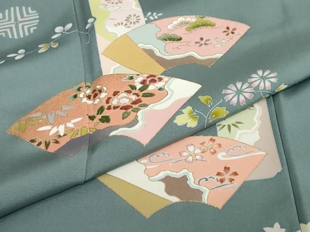 平和屋着物●訪問着　地紙花蝶文　金彩　ますいわ屋扱い　正絹　逸品　DABD9361ud 平和屋着物○訪問着 地紙花蝶文 金彩 ますいわ屋扱い 正絹 逸品