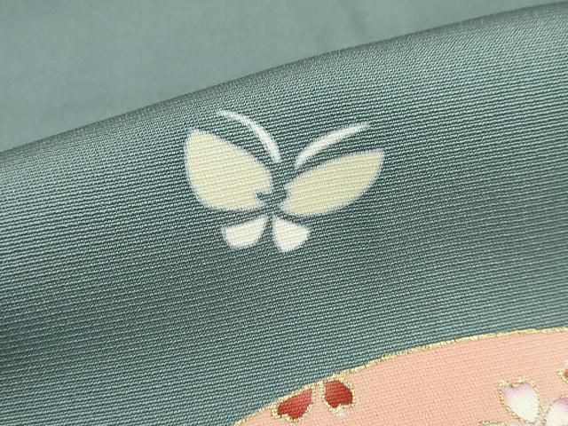 平和屋着物●訪問着　地紙花蝶文　金彩　ますいわ屋扱い　正絹　逸品　DABD9361ud 平和屋着物○訪問着 地紙花蝶文 金彩 ますいわ屋扱い 正絹 逸品