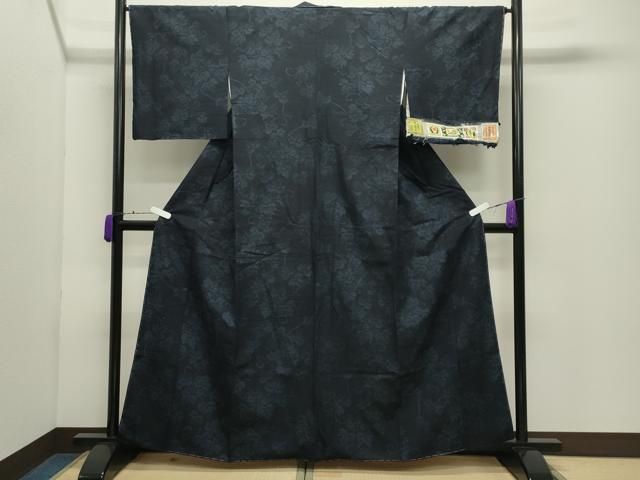 平和屋着物●本場真綿結城紬　80亀甲　唐草文　やまと誂製　証紙付き　正絹　逸品　未使用　CABD9196gh 平和屋着物○本場真綿結城紬 80亀甲 唐草文 やまと誂製 証紙付き 正絹