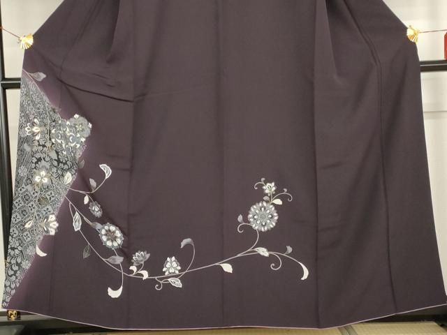 平和屋着物○訪問着 正倉院更紗花唐草文 暈し染め 金彩 正絹 逸品