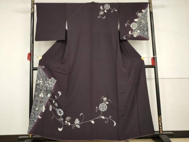 平和屋着物●訪問着　正倉院更紗花唐草文　暈し染め　金彩　正絹　逸品　AABH7178cs 平和屋着物○訪問着 正倉院更紗花唐草文 暈し染め 金彩 正絹 逸品