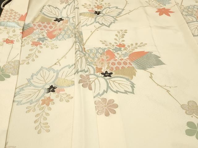 平和屋着物＃羽織　寿光織　吉祥草花文　金銀糸　正絹　逸品　未使用　CABF1295in 平和屋着物＃羽織 寿光織 吉祥草花文 金銀糸 正絹 逸品 未使用