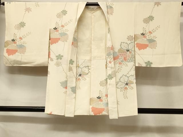 平和屋着物＃羽織　寿光織　吉祥草花文　金銀糸　正絹　逸品　未使用　CABF1295in 平和屋着物＃羽織 寿光織 吉祥草花文 金銀糸 正絹 逸品 未使用