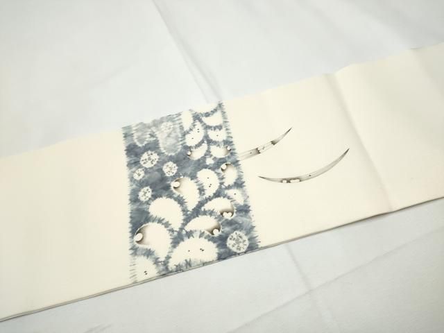 平和屋着物●染色作家　小倉淳史　塩瀬　九寸名古屋帯　絞り　辻が花　正絹　逸品　CABF5273hy 平和屋着物○染色作家 小倉淳史 塩瀬 九寸名古屋帯 絞り 辻が花 正絹