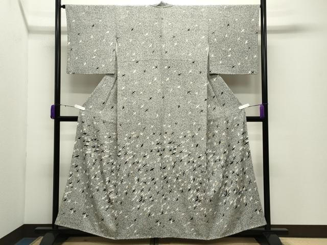 平和屋着物●訪問着　群鶴文　たたき染め　金銀彩　正絹　逸品　CABD9229gh 平和屋着物○訪問着 群鶴文 たたき染め 金銀彩 正絹 逸品 CABD9229gh