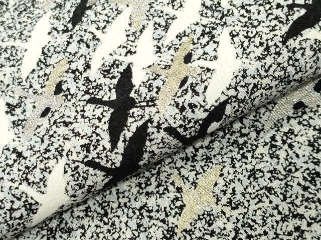平和屋着物○訪問着 群鶴文 たたき染め 金銀彩 正絹 逸品 CABD9229gh