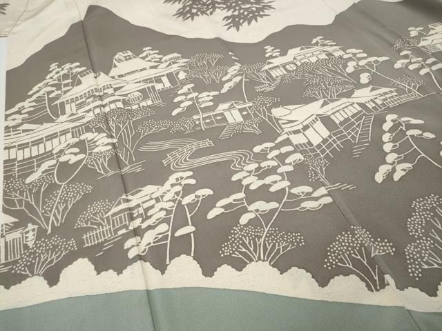 平和屋着物●訪問着　風景草花文　一珍染　正絹　逸品　CABF3232ut 平和屋着物○訪問着 風景草花文 一珍染 正絹 逸品 CABF3232ut - メルカリ