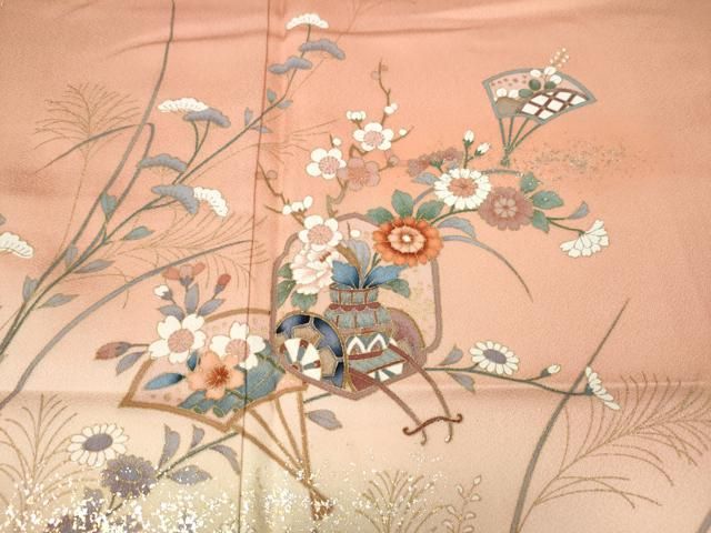 平和屋着物●訪問着　花車文　暈し染め　金銀彩　正絹　逸品　CABF3233ut 平和屋着物○訪問着 花車文 暈し染め 金銀彩 正絹 逸品 CABF3233utの