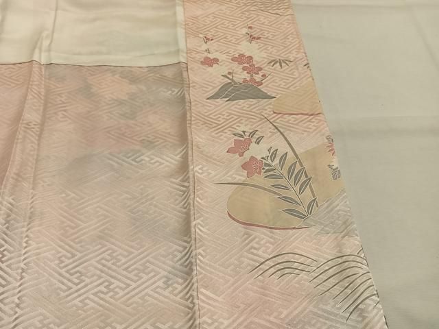 平和屋着物●訪問着　友禅　貝桶花文　暈し染め　正絹　逸品　AABH4873fy 平和屋着物○訪問着 友禅 貝桶花文 暈し染め 正絹 逸品 AABH4873fy