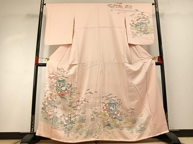 平和屋着物●訪問着　友禅　貝桶花文　暈し染め　正絹　逸品　AABH4873fy 平和屋着物○訪問着 友禅 貝桶花文 暈し染め 正絹 逸品 AABH4873fy