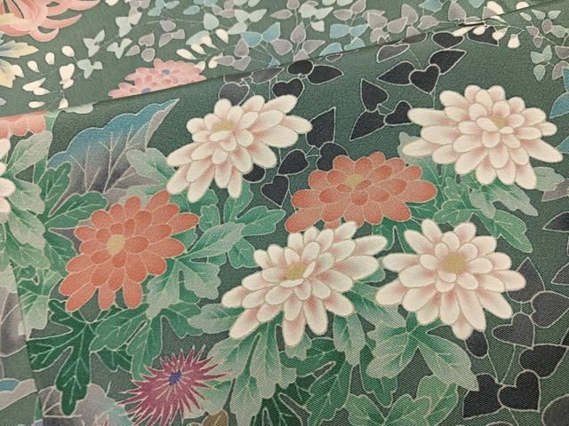 平和屋着物●本加賀友禅作家　杉浦伸 　訪問着　草花文　正絹　逸品　未使用　AABH6905ph 平和屋着物○本加賀友禅作家 杉浦伸 訪問着 草花文 正絹 逸品 未使用