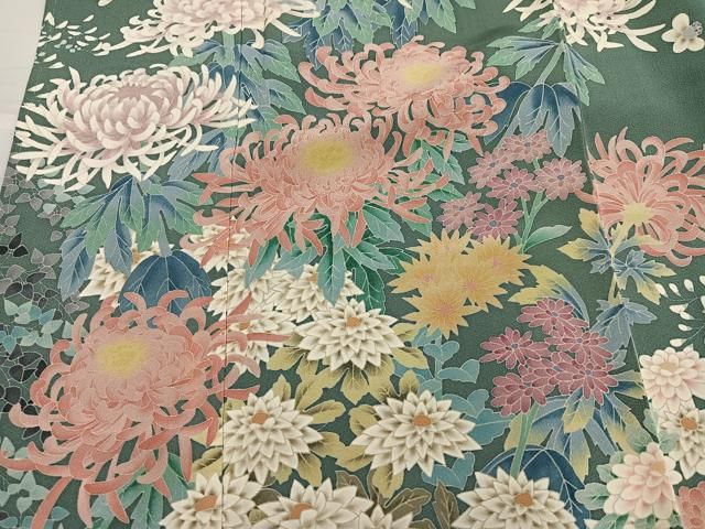平和屋着物●本加賀友禅作家　杉浦伸 　訪問着　草花文　正絹　逸品　未使用　AABH6905ph 平和屋着物○本加賀友禅作家 杉浦伸 訪問着 草花文 正絹 逸品 未使用
