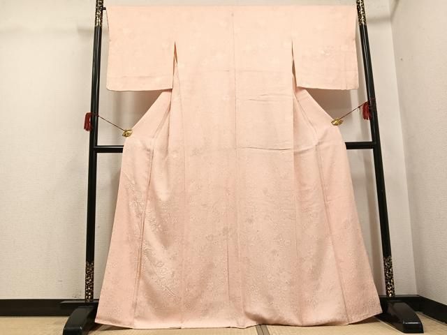 平和屋着物●無地絵羽訪問着　辻が花　刺繍　色無地　肌色　正絹　逸品　未使用　AABH6907ph 平和屋着物○無地絵羽訪問着 辻が花 刺繍 色無地 肌色 正絹 逸品 未