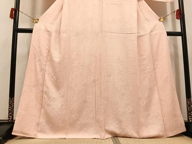 平和屋着物●無地絵羽訪問着　辻が花　刺繍　色無地　肌色　正絹　逸品　未使用　AABH6907ph 平和屋着物○無地絵羽訪問着 辻が花 刺繍 色無地 肌色 正絹 逸品 未