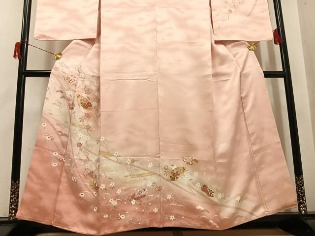 平和屋着物●訪問着　地紙花文　暈し染め　金彩　正絹　逸品　AABH6910ph 平和屋着物○訪問着 枝花文 暈し染め 金彩 正絹 逸品 AABH9710ph