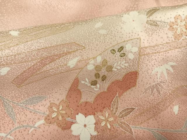 平和屋着物○訪問着 地紙花文 暈し染め 金彩 正絹 逸品 AABH6910ph