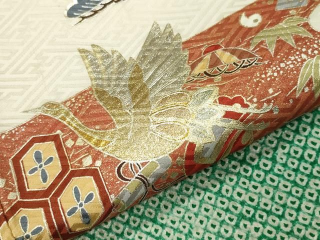 平和屋着物○訪問着 駒刺繍 絞り 飛鶴宝尽くし文 金銀彩 やまと誂製