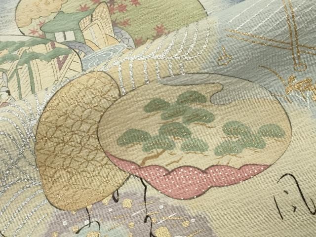 平和屋着物●友禅師・京の名工・伝統工芸士・樽本伊勢蔵　訪問着　源氏物語　暈し染め　金銀彩　反端付き　正絹　逸品　CABD9109gh 平和屋着物▽友禅師・京の名工・伝統工芸士・樽本伊勢蔵 訪問着 手描き