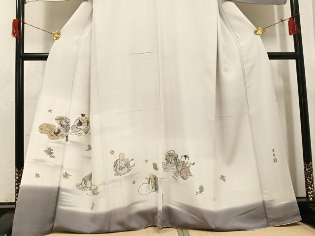 平和屋着物○訪問着 作家物 香琳 手描き 七福神 正絹 逸品 AABH6940ph